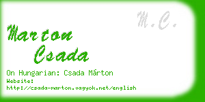marton csada business card